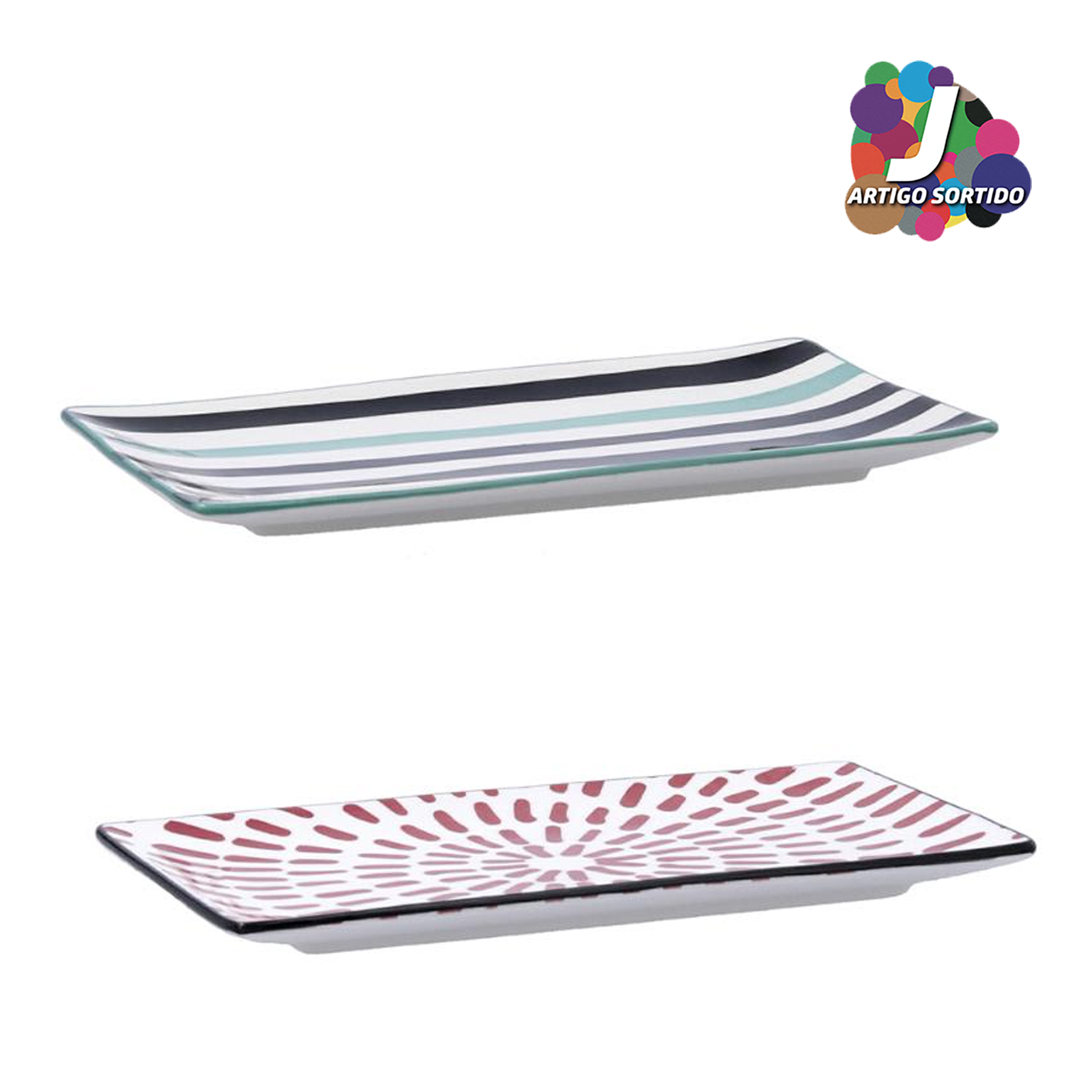 Conjunto 2 Travessa retangula BIDASOA ZIGZAG 5426063