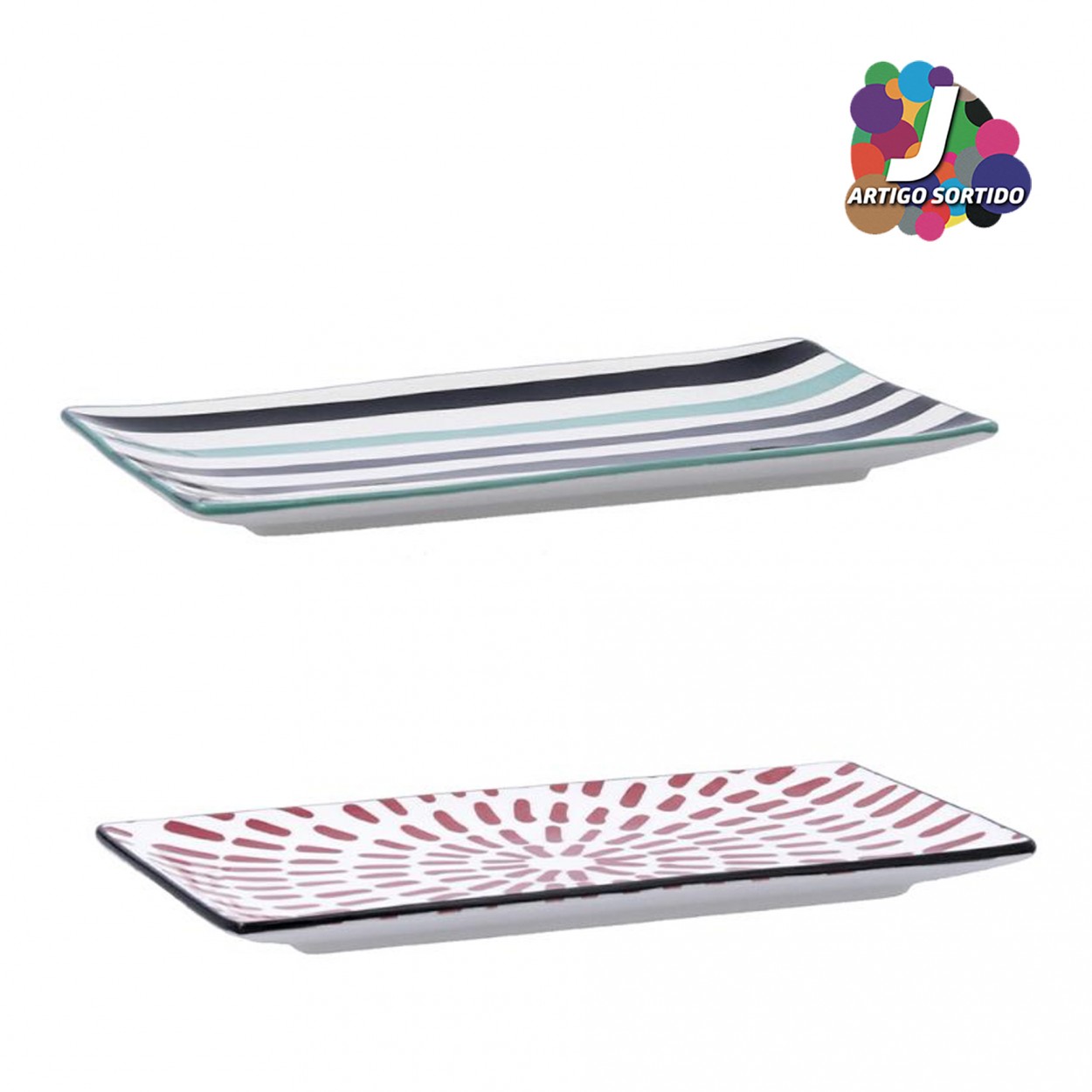 Conjunto 2 Travessa retangula BIDASOA ZIGZAG 5426063