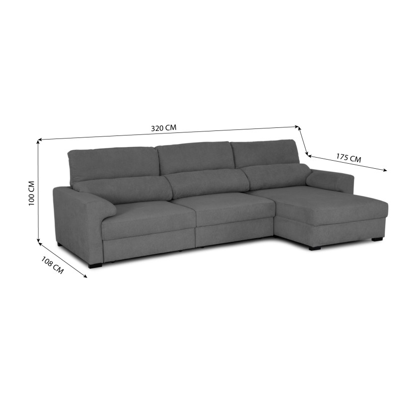 Sof� com Chaise Longue JOM MAULIK