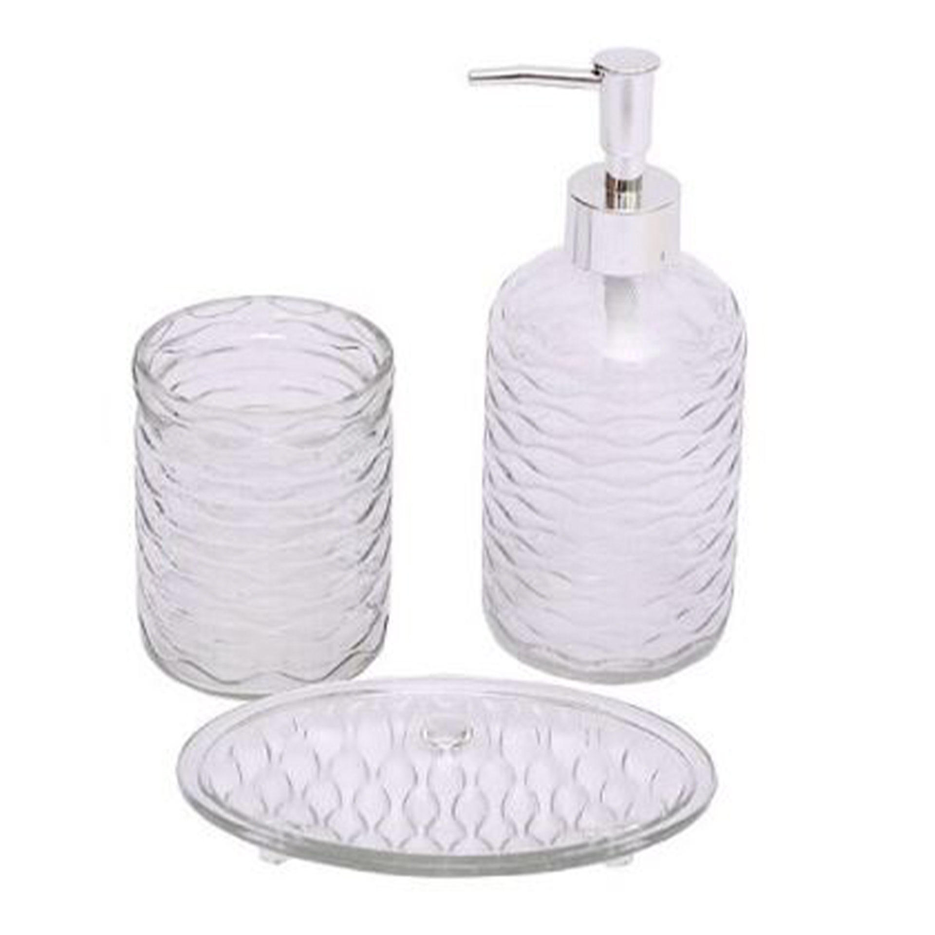 Conjunto 3 acessórios WC JOM ONDAS