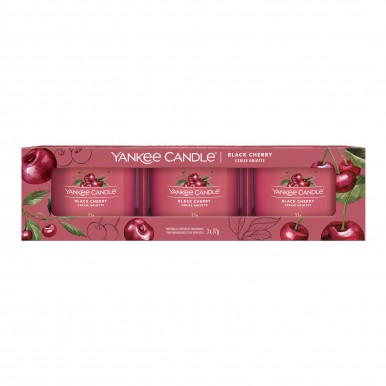 Conjunto 3 velas  perfumada YANKKE CANDLE BLACK CHERRY 1701393E