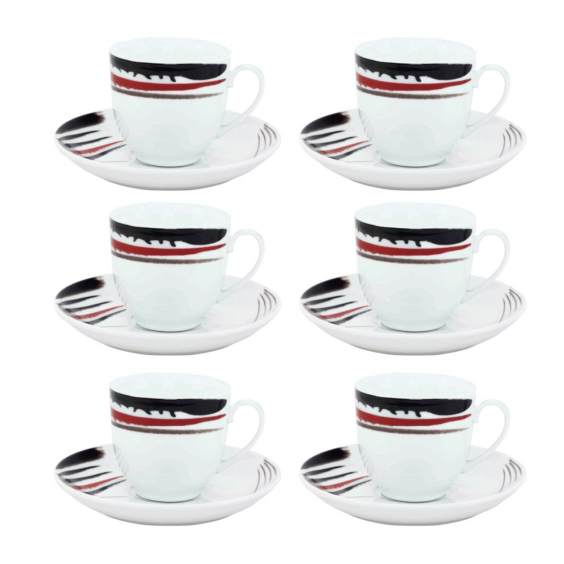 Conjunto 6 chávenas JOM Risca preta