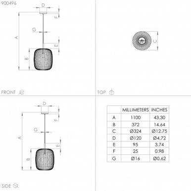 Candeeiro Suspenso EGLO 900496 ROMAZZINA