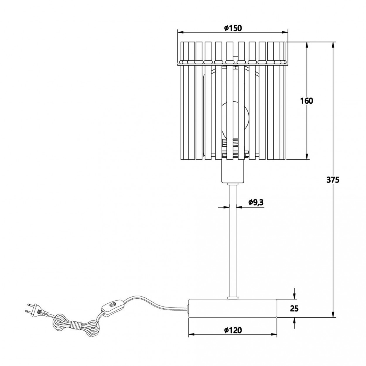 Candeeiro mesa GLOBO HANDELS GORLEY 15698T