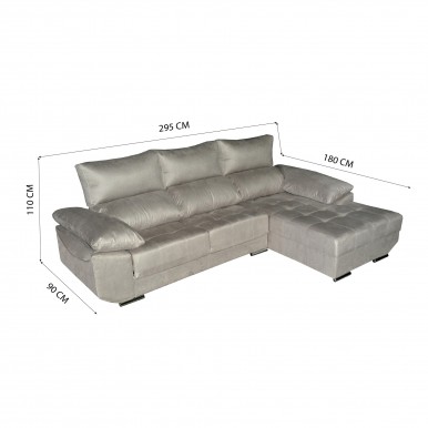 Sofá com Chaise JOM Victoria 295 Sofá com Chaise JOM Victoria 295