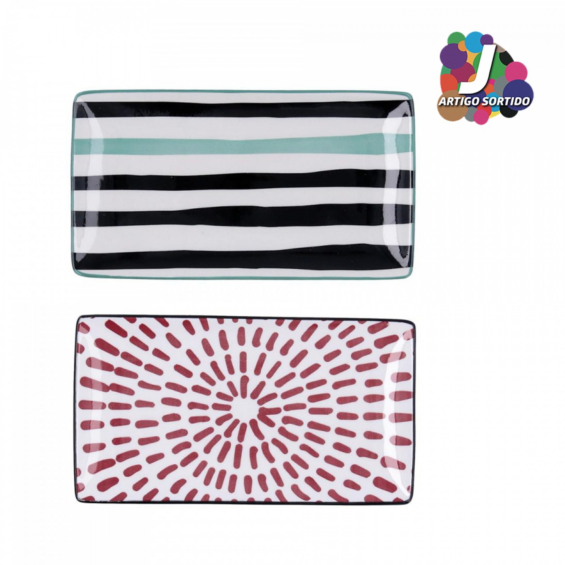 Conjunto 2 Travessa retangula BIDASOA ZIGZAG 5426063