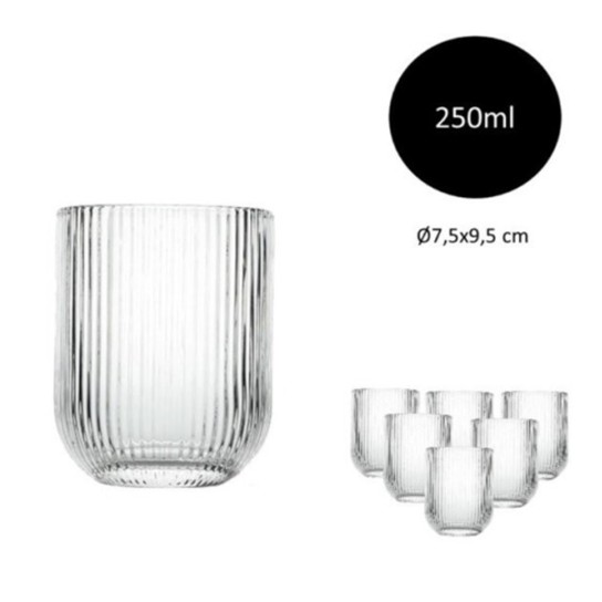 Conjunto 6 copos JOM 24395 STRIPES CLEAR - Image product