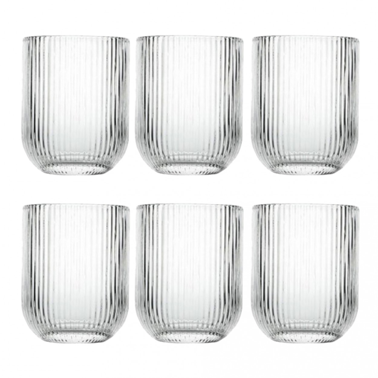 Conjunto 6 copos JOM 24395 STRIPES CLEAR