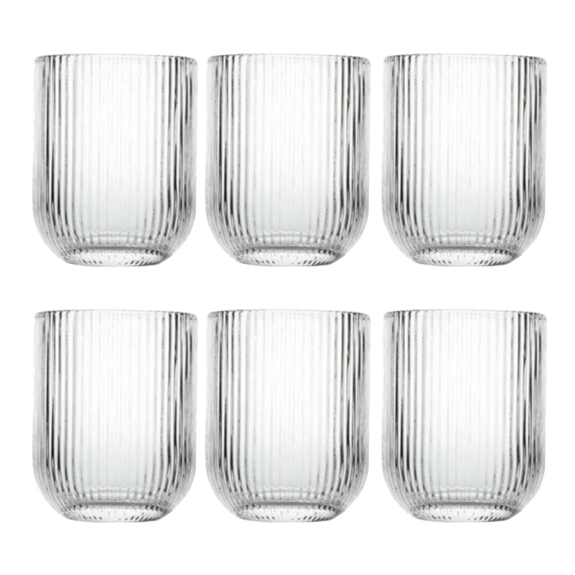 Conjunto 6 copos JOM 24395 STRIPES CLEAR