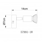 Candeeiro aplique GLOBO 57991-1W MATRIX