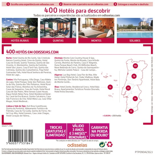 PACK ODISSEIAS 3 DIAS FUGAS COM JANTAR - Image product