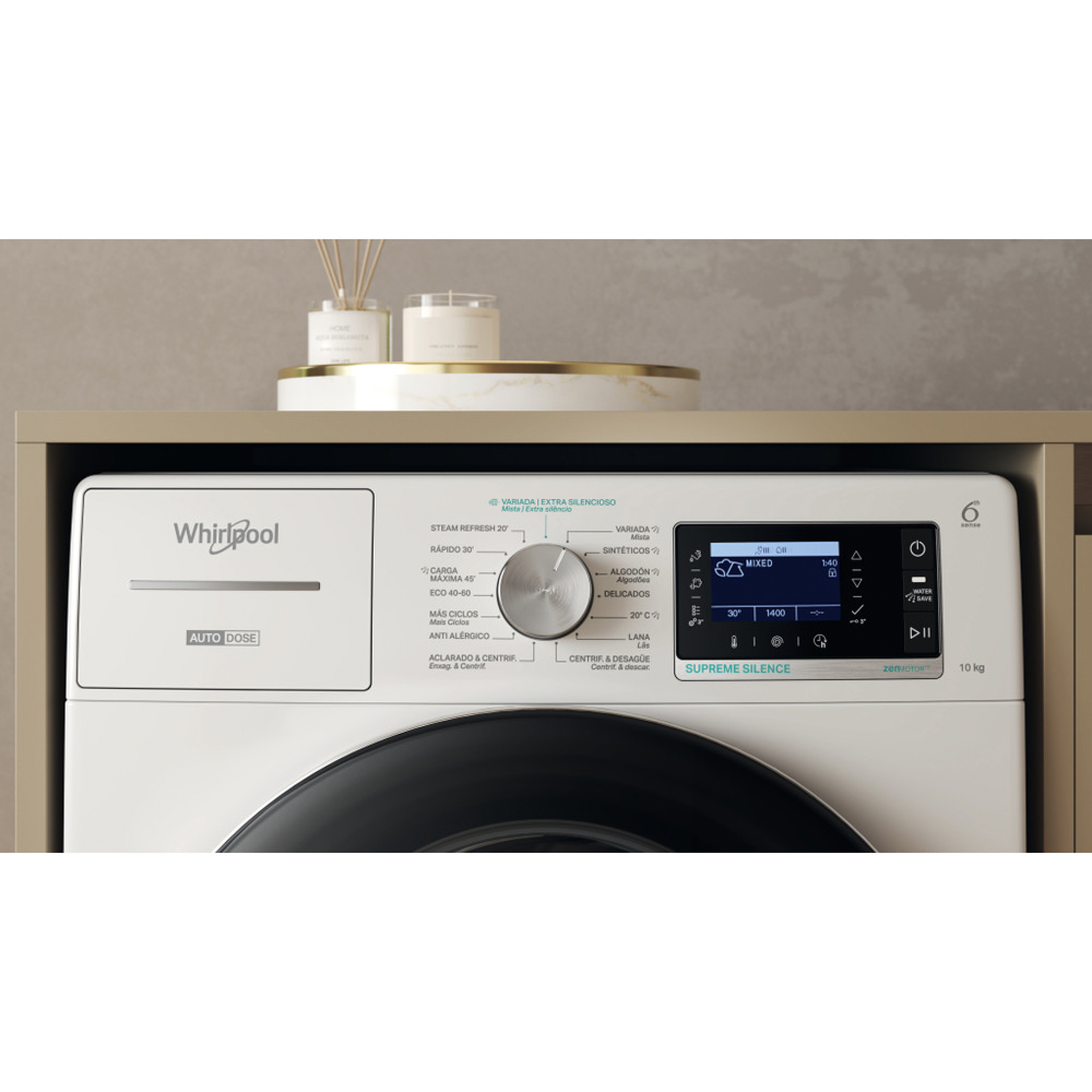 Máquina de Lavar Roupa WHIRLPOOL W8 09AD SILENCE SPT