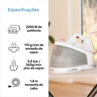 Ferro com Caldeira BRAUN IS1511WH Ferro com Caldeira BRAUN IS1511WH