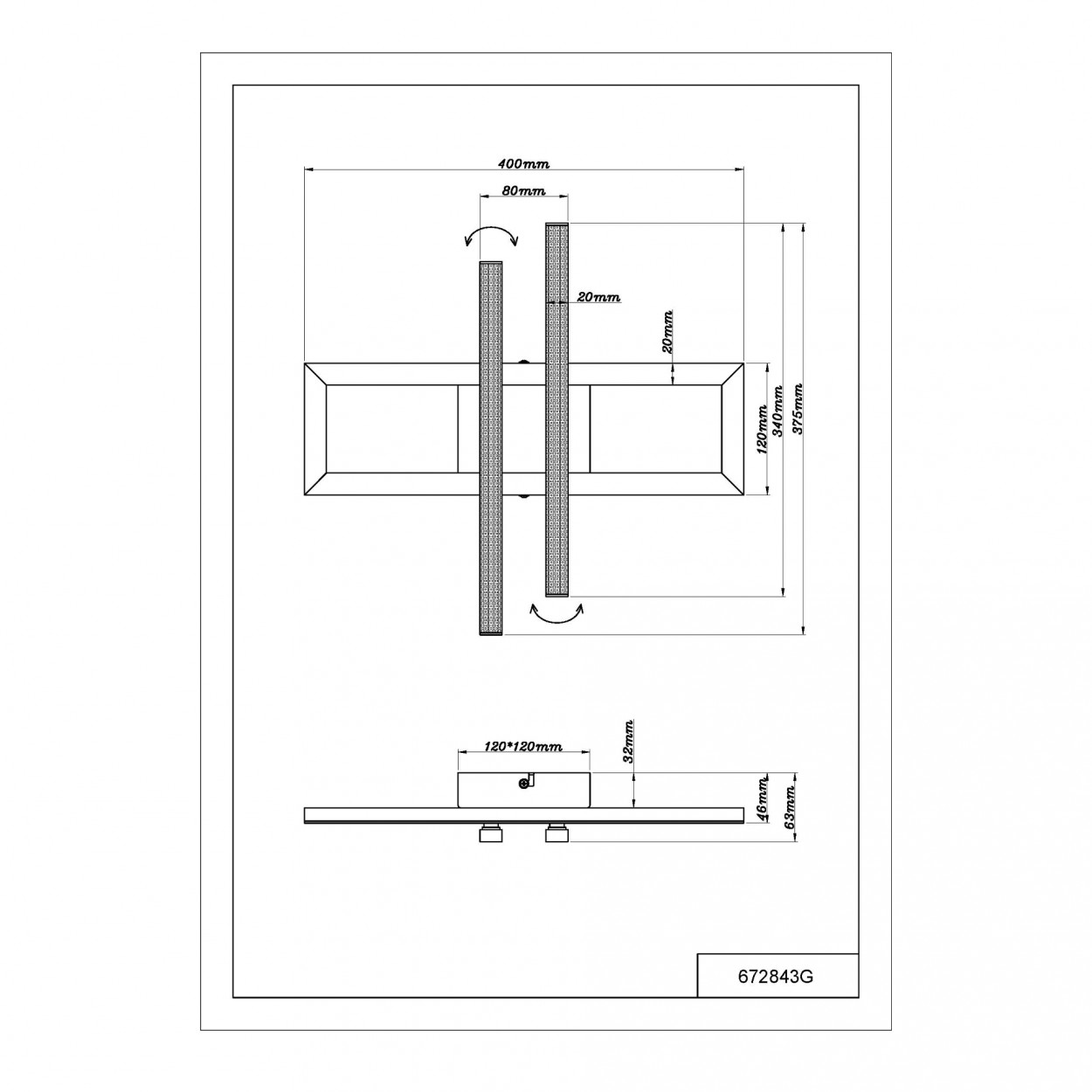 Candeeiro Teto GLOBO HANDELS 672843G HIGHWAY