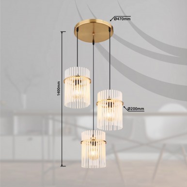 Candeeiro suspenso GLOBO 15698-3HRM GORLEY