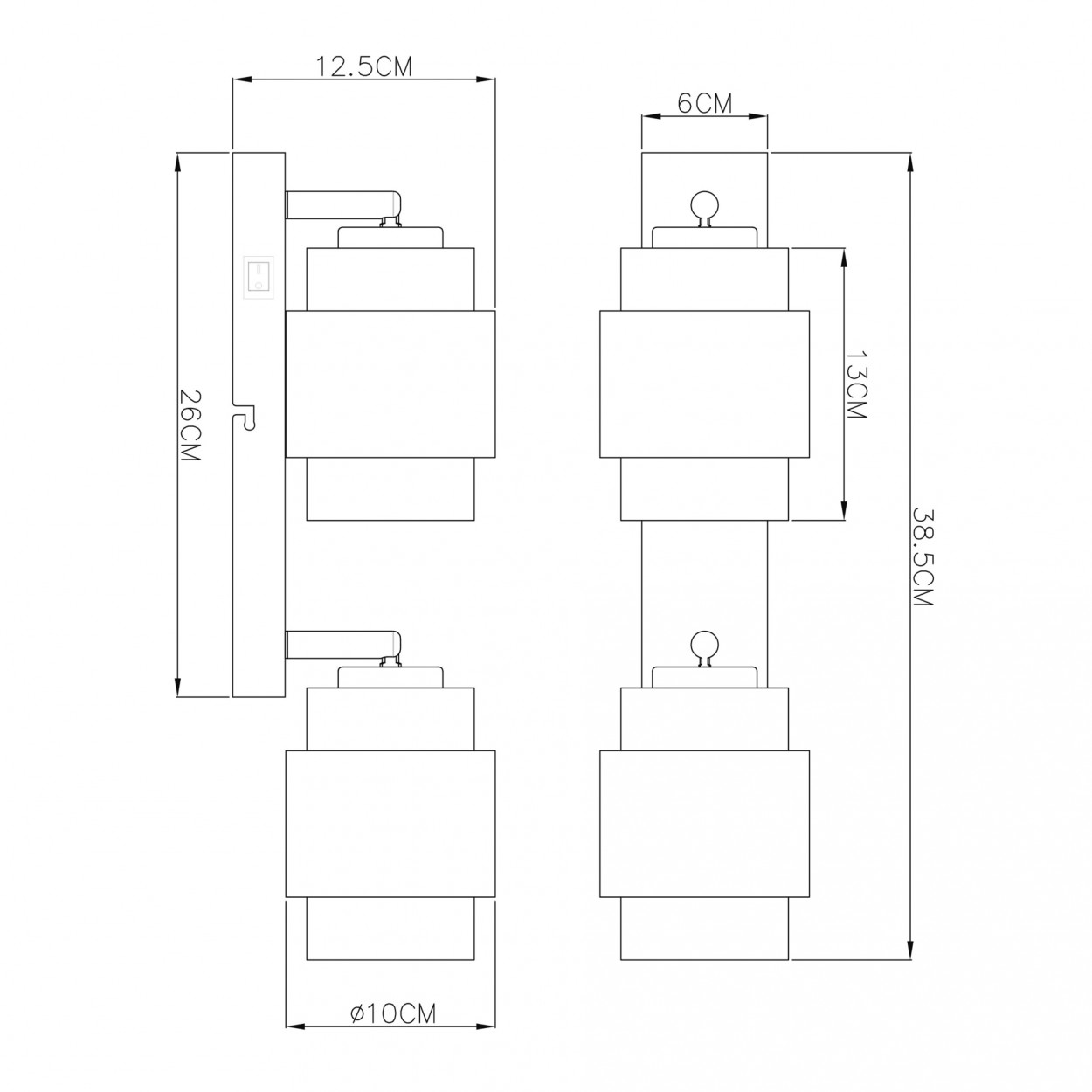 Candeeiro Aplique GLOBO HANDELS 15560-2 MILLEY