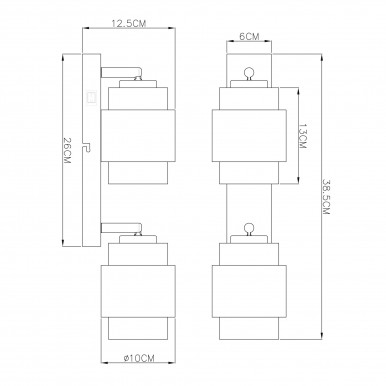 Candeeiro Aplique GLOBO HANDELS 15560-2 MILLEY