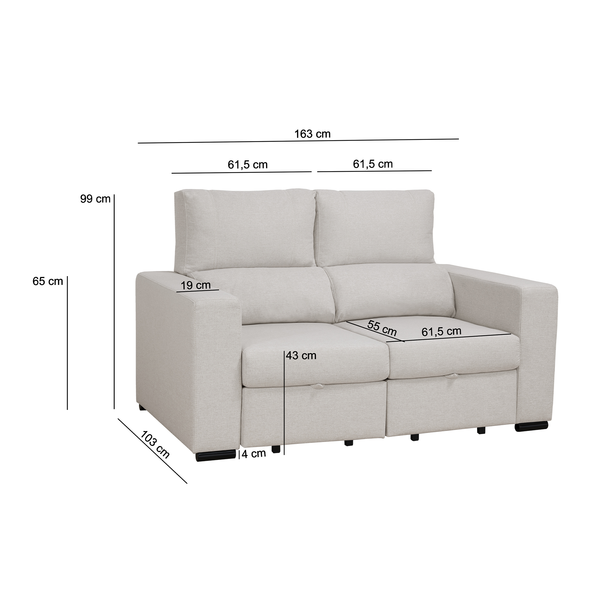 Sofá 2 lugares JOM Becky