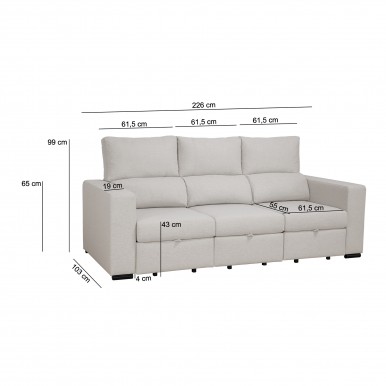 Sof 3 lugares JOM Becky