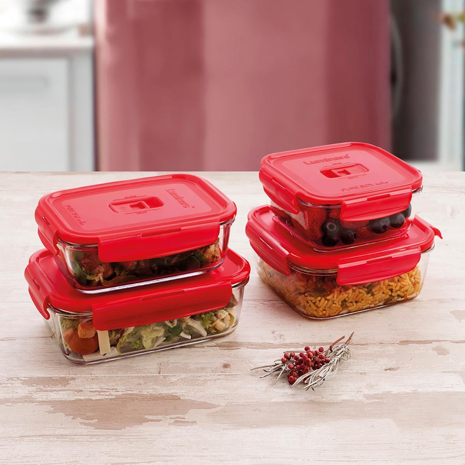 Caixa hermetica LUMINARC VERMELHO PURE BOX