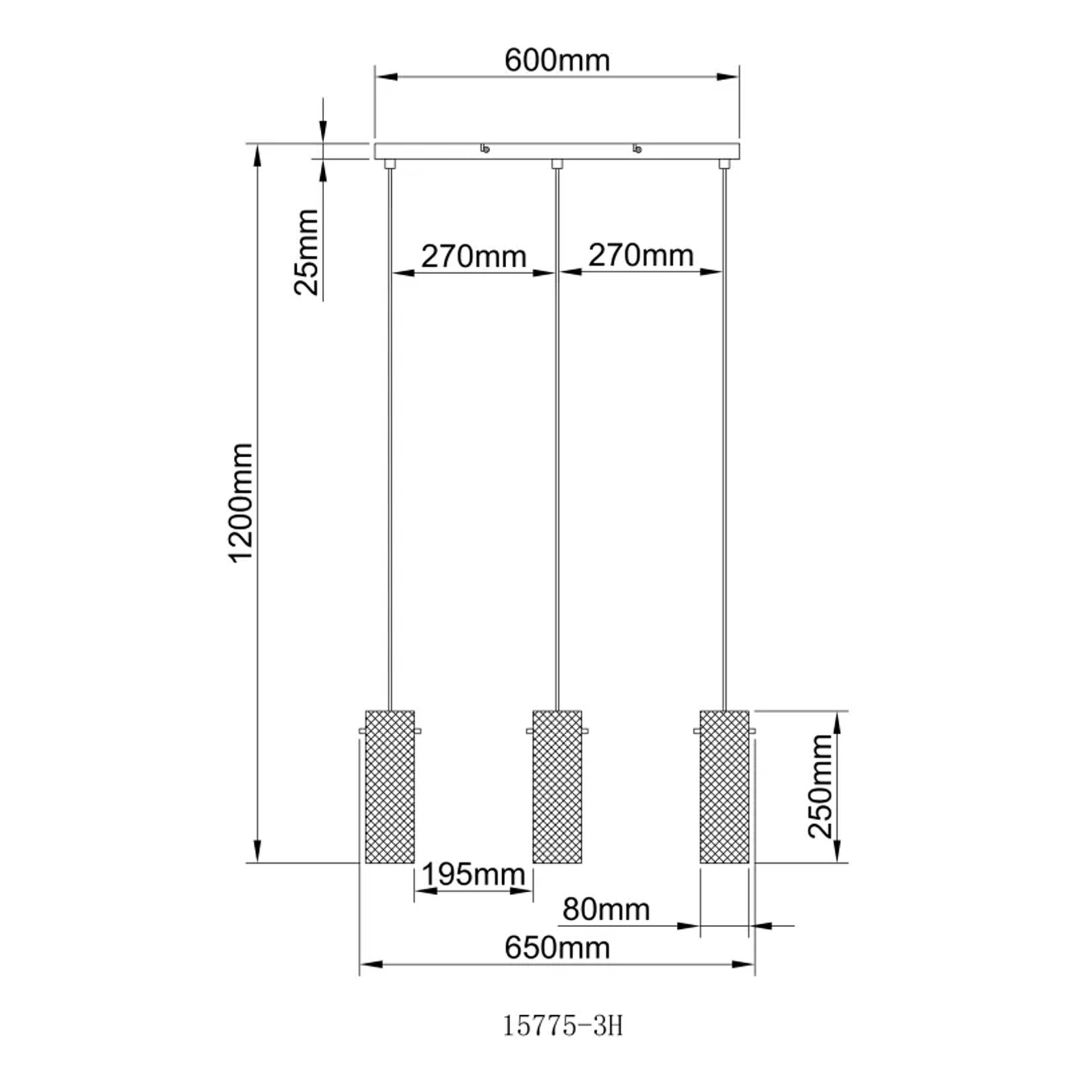 Candeeiro Suspenso GLOBO HANDELS 15775-3H KAROLO