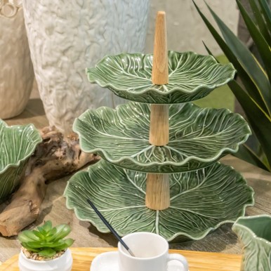 Prato 3 niveis JOM FOLHAS  24605