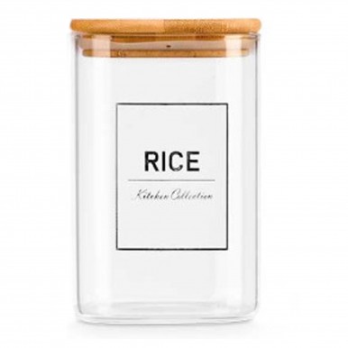 Frasco com tampa bambu JOM RICE 10744 Frasco com tampa bambu JOM RICE 10744