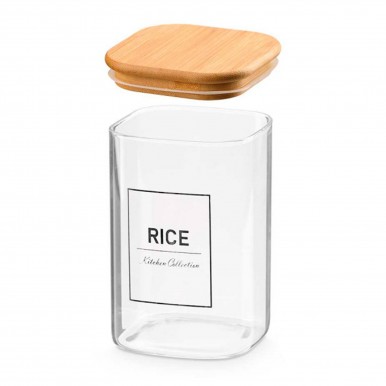 Frasco com tampa bambu JOM RICE 10744 Frasco com tampa bambu JOM RICE 10744