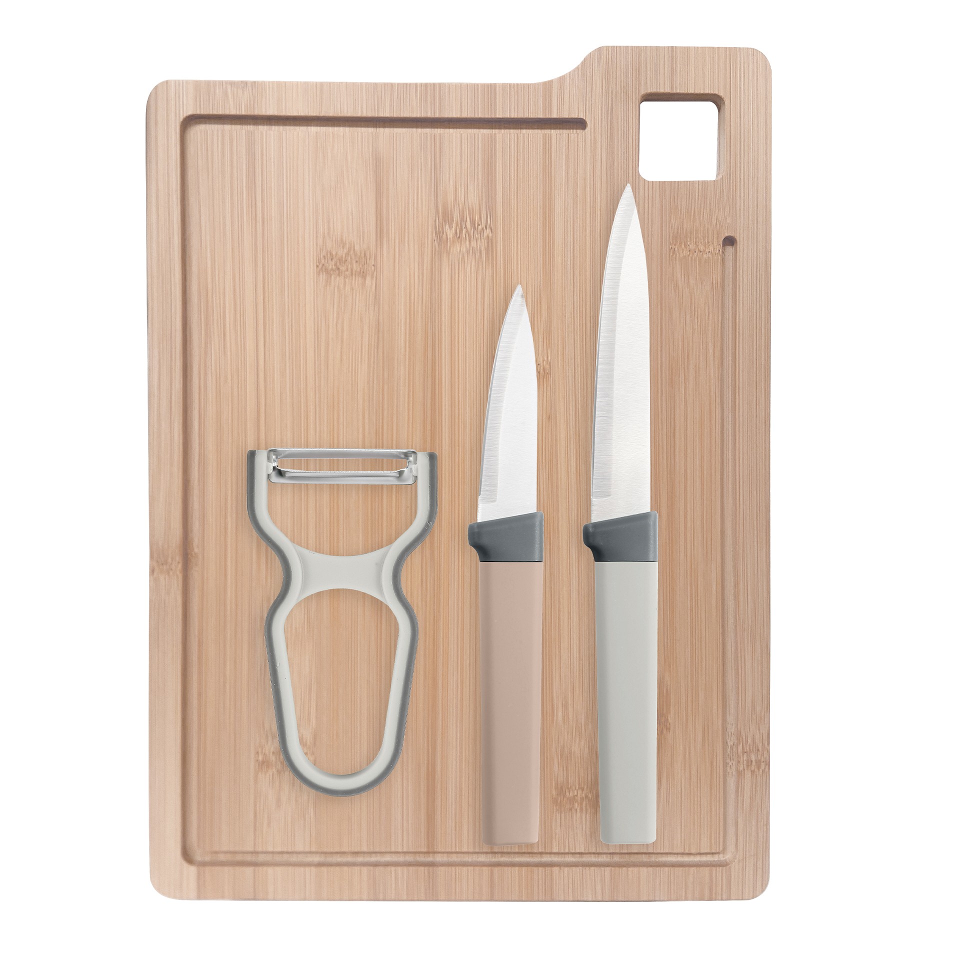Conj.tabua 2 facas/descascador JOM IVEN