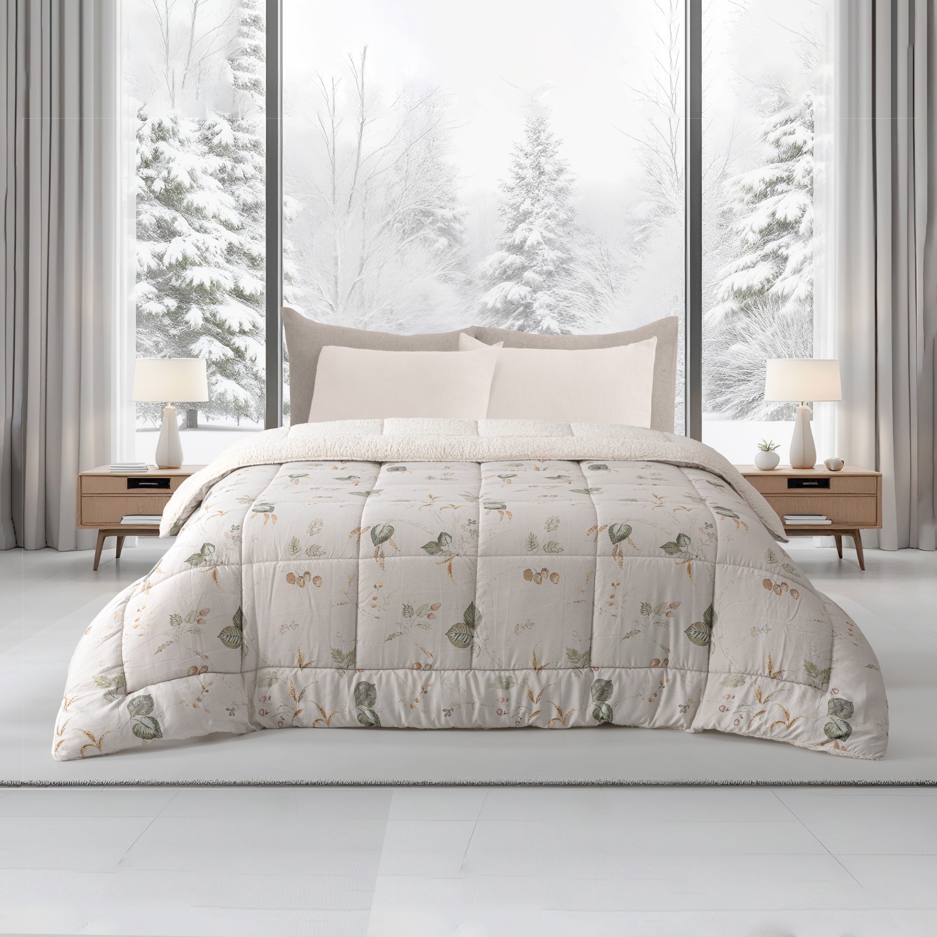 Edredão com sherpa JOM Flor