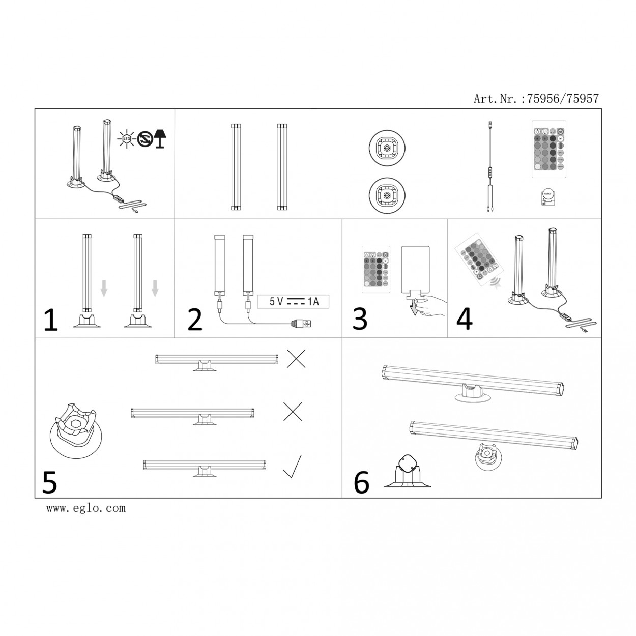 Conjunto 2 led gamer EGLO 75956