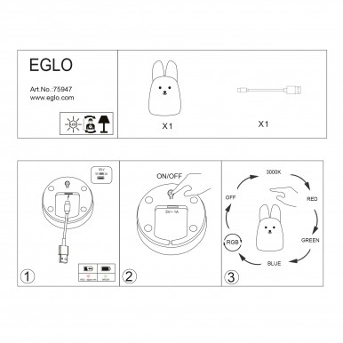 Luz presena EGLO 75947 Lebre