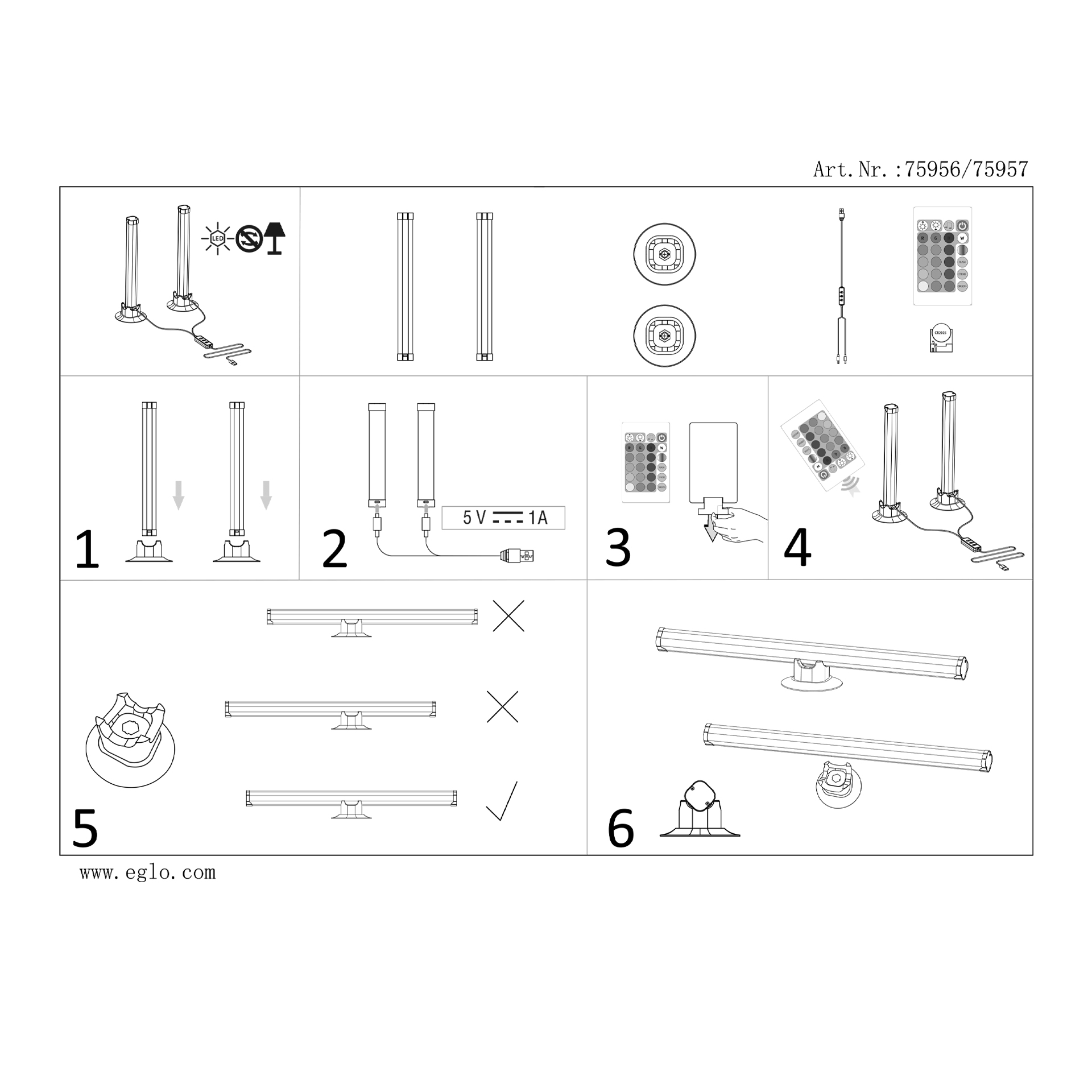 Conjunto 2 led gamer EGLO 75956