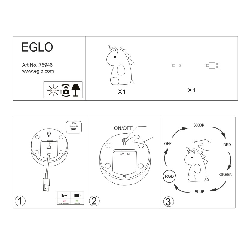 Luz presen�a EGLO 75946 Unic�rnio