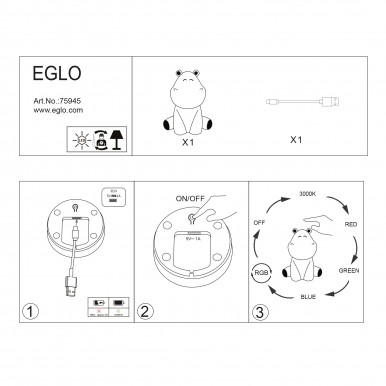 Luz presena EGLO 75945 Hipoptamo