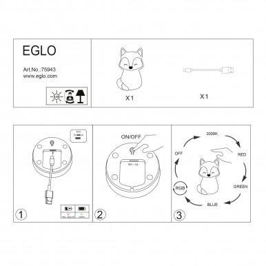 Luz presena EGLO 75943 Raposa