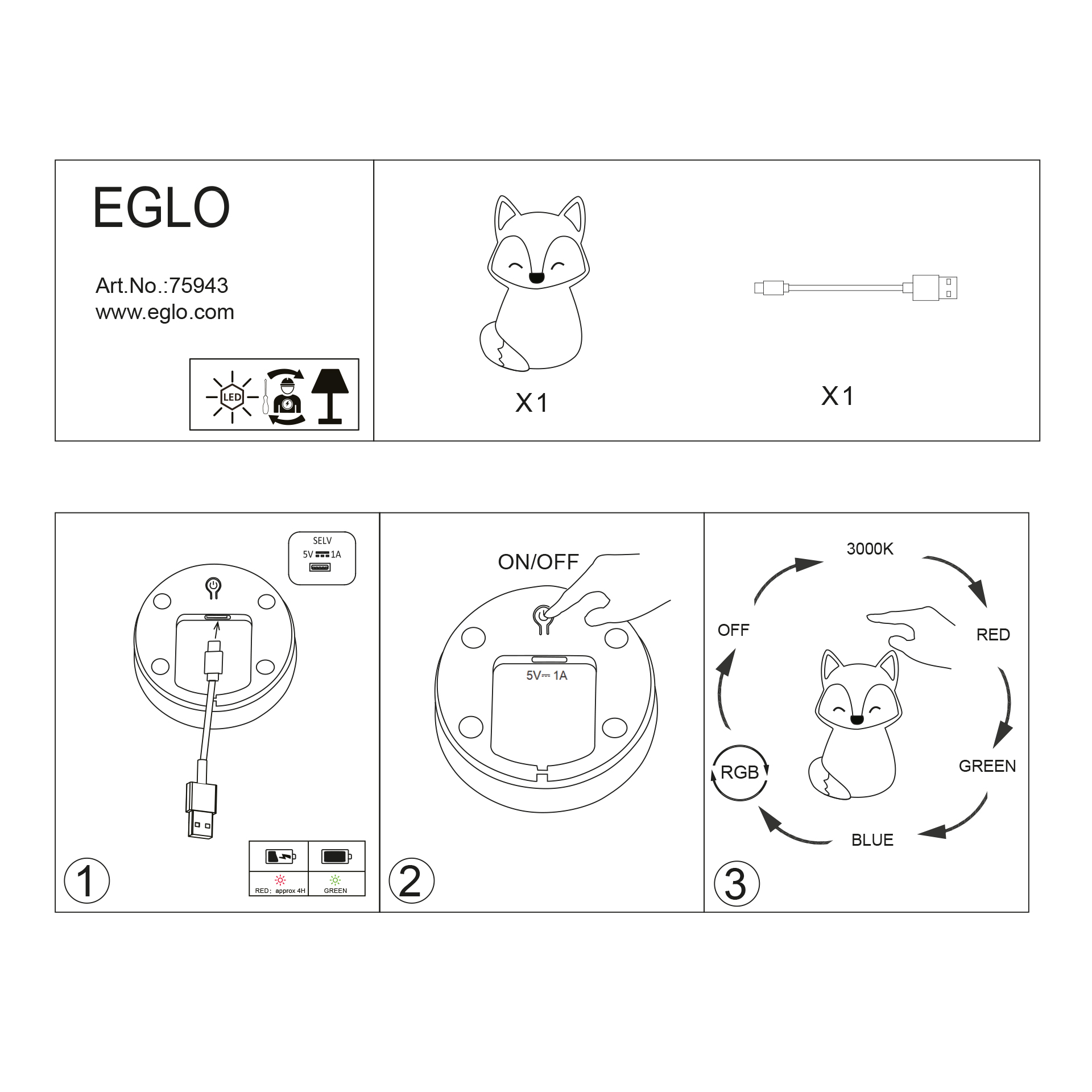 Luz presença EGLO 75943 Raposa