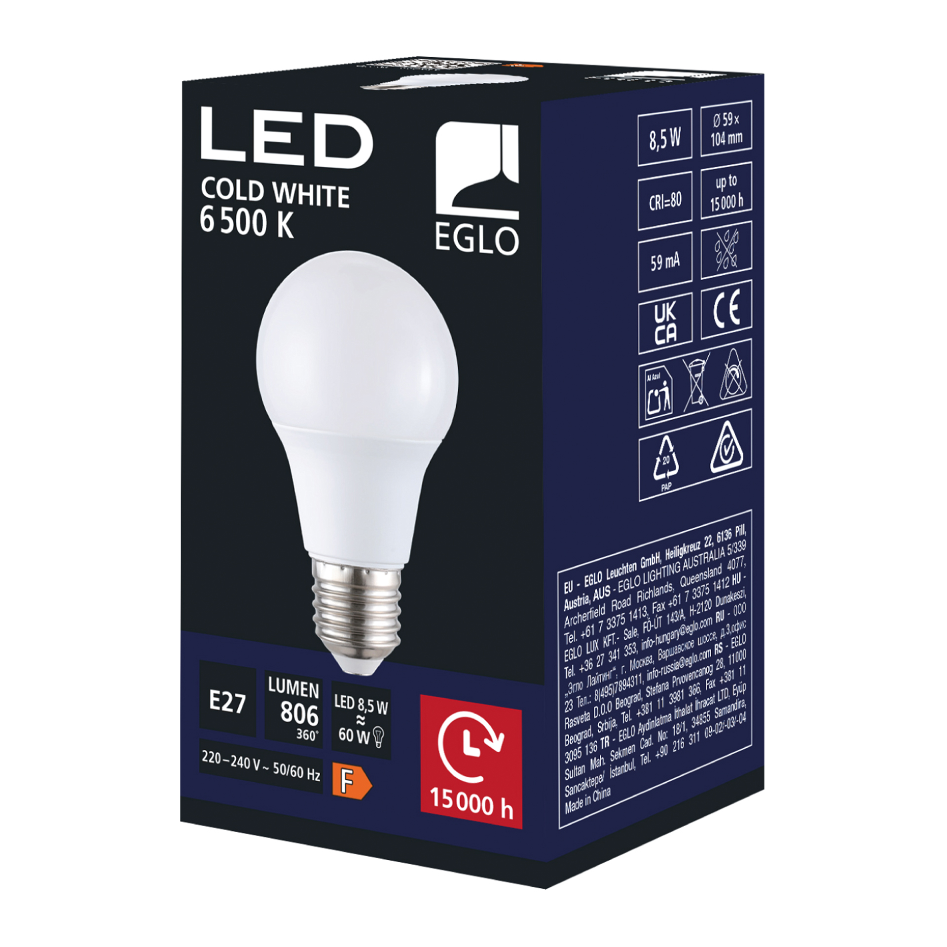 L�mpada E27 LED EGLO 117595