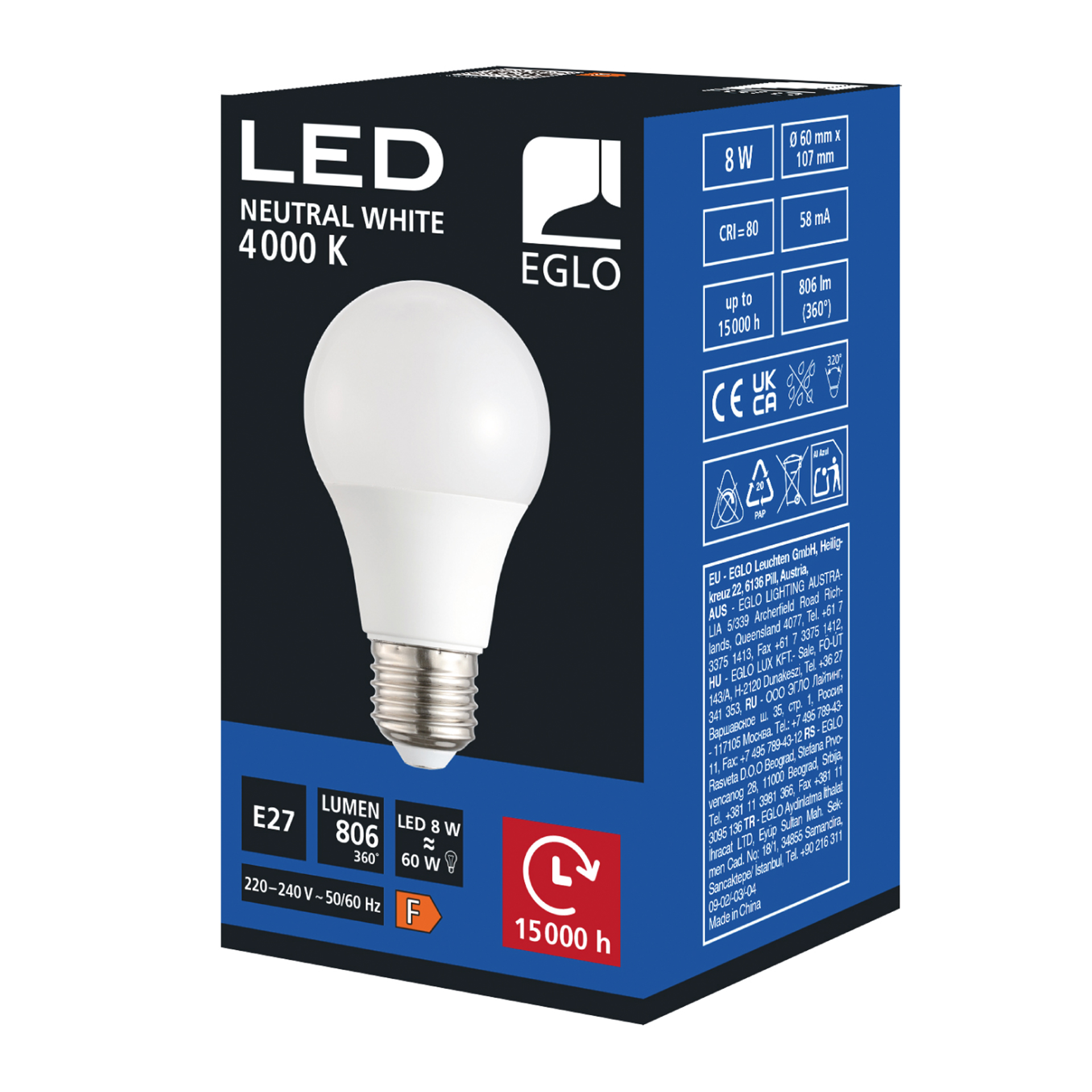 Lâmpada E27 LED EGLO 117592