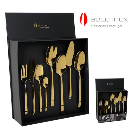 Faqueiro 28 pcs BELO INOX PREMIUM GOLD - Image product