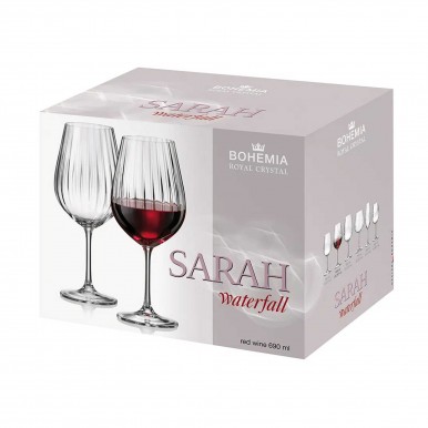 Conunto 6 copos BOHEMIA SARAH WATERFALL Conunto 6 copos BOHEMIA SARAH WATERFALL