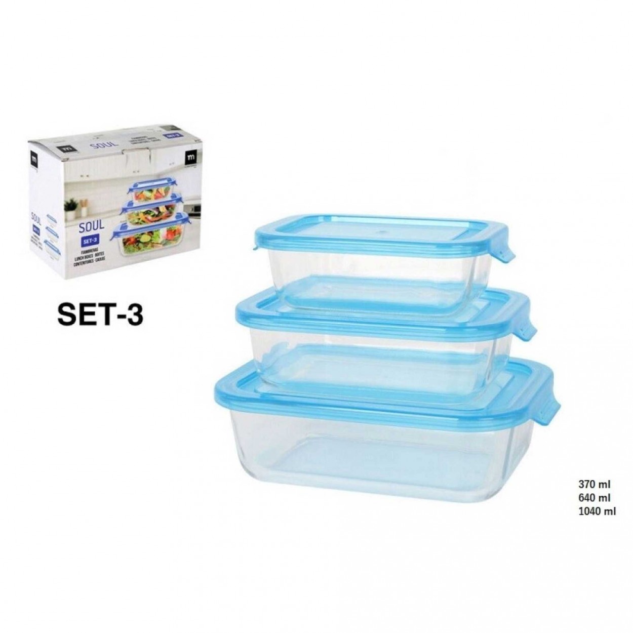 Conjunto 3 Caixas hermticas JOM 8320SF001