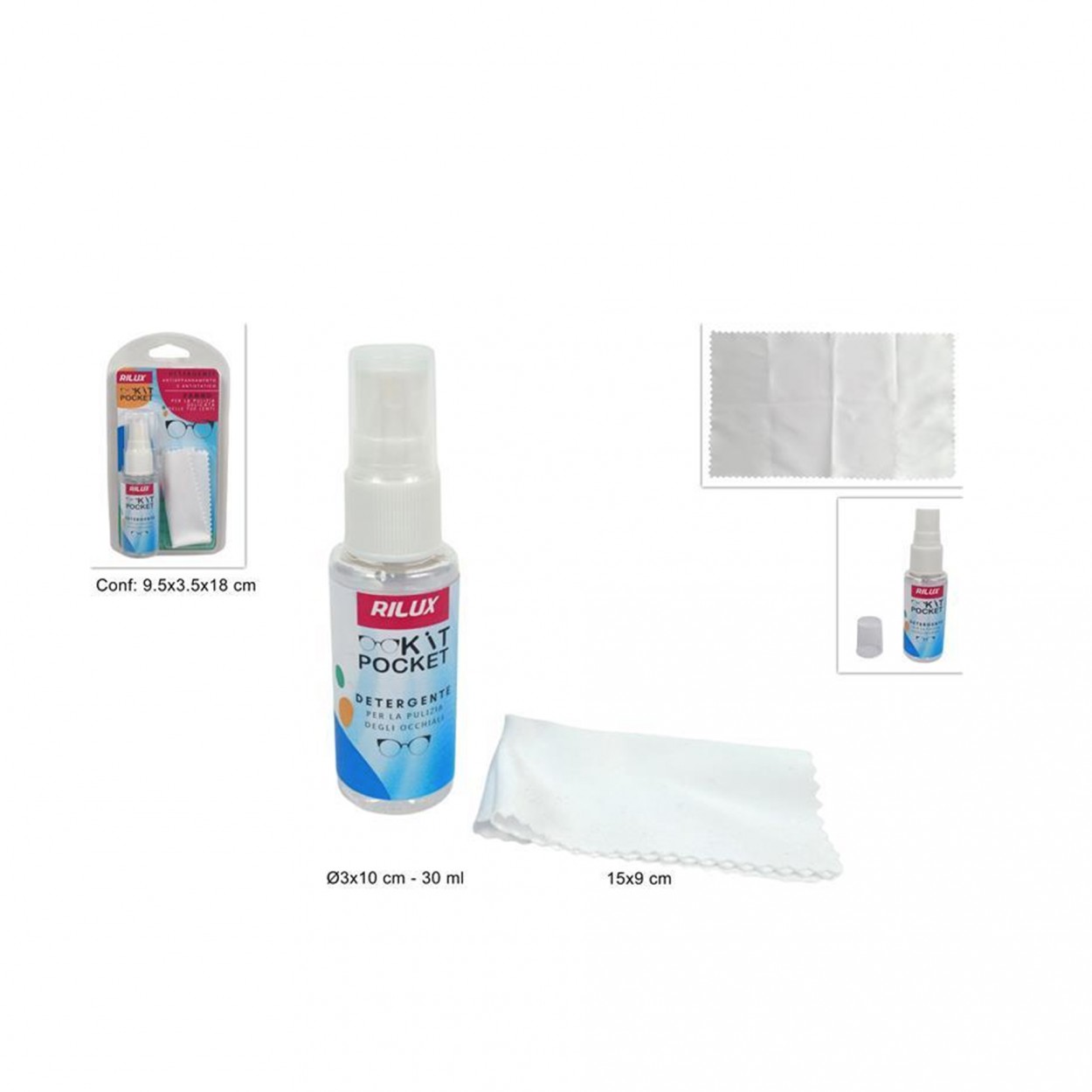 Kit limpeza oculos pano+spray JOM 43264007