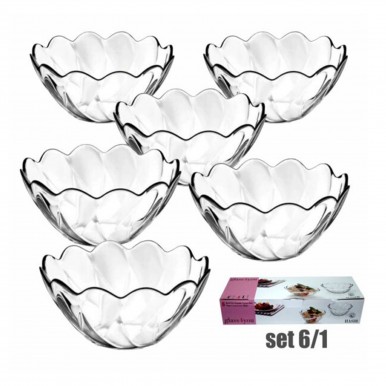 Conjunto 6 saladeiras PASABAHCE HASIR 1110030