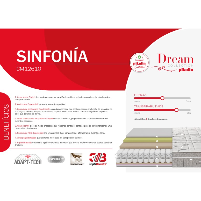 Colch�o PIKOLIN Sinfonia 3.0 - CM12610