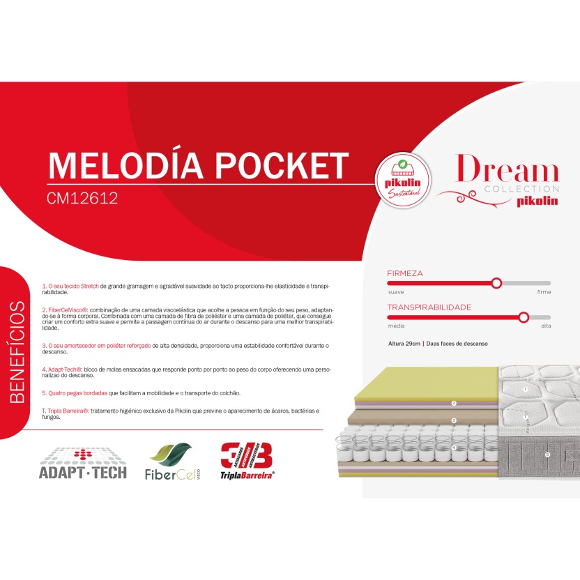 Colch�o PIKOLIN Melodia Pocket - CM12612