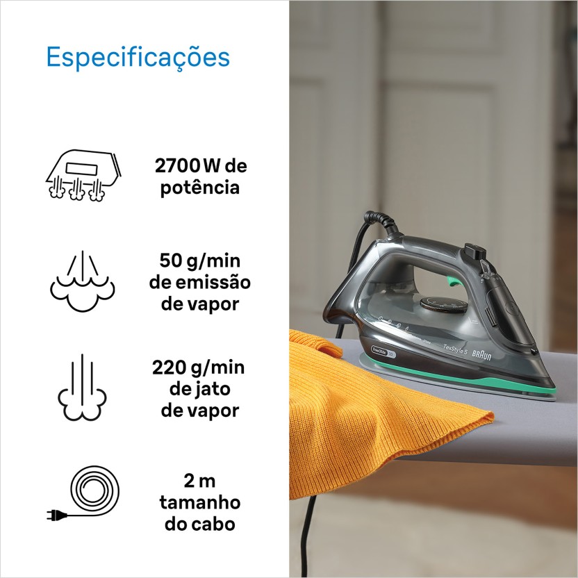 Ferro a Vapor BRAUN SI 5277 GR