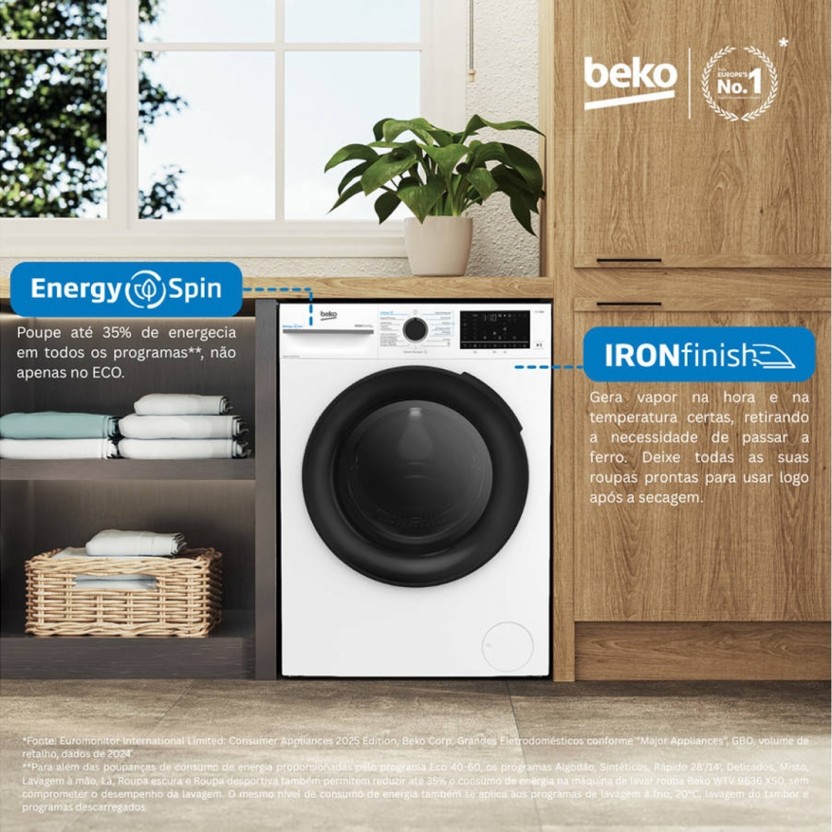M�quina de Lavar / Secar Roupa Beko BM5DFT49437WB
